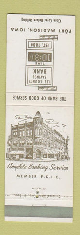 Matchbook Cover - Lee County Savings Bank Fort Madison IA