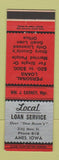 Matchbook Cover - Local Loan Service Ames IA
