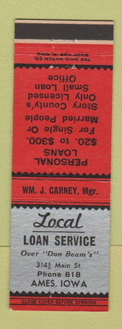 Matchbook Cover - Local Loan Service Ames IA