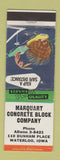 Matchbook Cover - Marquart Concrete Block Waterloo IA