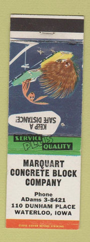 Matchbook Cover - Marquart Concrete Block Waterloo IA