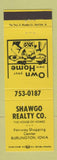 Matchbook Cover - Shawgo Real Estate Burlington IA