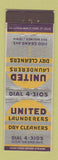 Matchbook Cover - United Launderers Dry Cleaners Des Moines IA