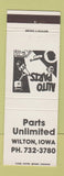 Matchbook Cover - Parts Unlimited auto parts Wilton IA