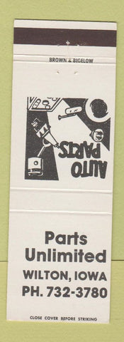 Matchbook Cover - Parts Unlimited auto parts Wilton IA