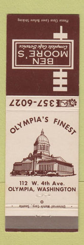 Matchbook Cover - Ben Moore's Cafe Olympia WA