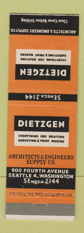 Matchbook Cover - Dietzgen Drafting Surveying Print Making Seattle WA