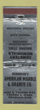 Matchbook Cover - American Marble and Granite Tacoma WA memorials