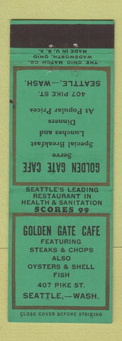 Matchbook Cover - Golden Gate Cafe Seattle WA