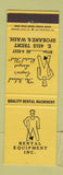 Matchbook Cover - Rental Equipment Spokane WA #1