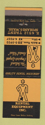 Matchbook Cover - Rental Equipment Spokane WA #2