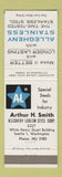 Matchbook Cover - Allegheny Stainless Steel Arthur Smith Seattle WA