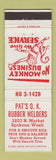 Matchbook Cover - Pat's OK Rubber Welders Spokane WA