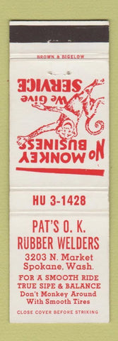Matchbook Cover - Pat's OK Rubber Welders Spokane WA