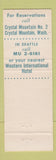 Matchbook Cover - Crystal Mountain Resort Crystal Mountain WA