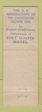 Matchbook Cover - Fort Sumter Hotel Charleston SC Black Americana