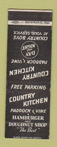 Matchbook Cover - Country Kitchen Hamburgers Doughnuts