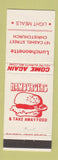 Matchbook Cover - Luncheonette Hambrugers Christchurch New Zealand
