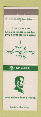 Matchbook Cover - Lincoln National Bank of New York Abraham