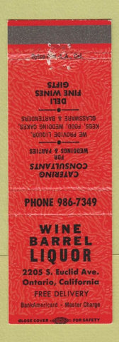 Matchbook Cover - Wine Barrel Liquor Ontario CA