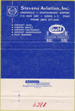 Matchbook Cover - Stevens Aviation Gulf oil gas Greer SC plane sales 40 Strike