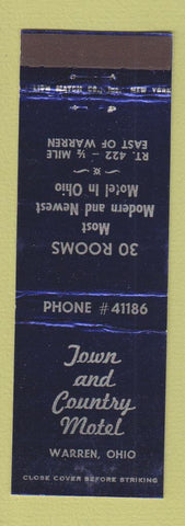 Matchbook Cover - Town and Country Motel Warren OH