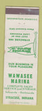 Matchbook Cover - Wawasee Marina Syracuse IN WORN