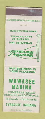 Matchbook Cover - Wawasee Marina Syracuse IN WORN