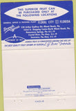 Matchbook Cover - Ferris Groves Citrus Fruit Floral City FL 40 Strike