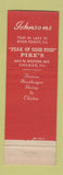 Matchbook Cover - Johnson's Restaurant River Forest Chicago IL