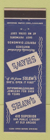 Matchbook Cover - Shaw's Jewelry Cleveland OH