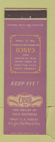 Matchbook Cover - Casco Cold Tablets Canton OH Rowman's