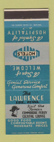 Matchbook Cover - Lawrence Hotel Erie PA United Hotels