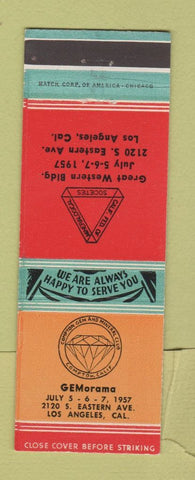 Matchbook Cover - Compton Gem and Mineral Club CA 1957