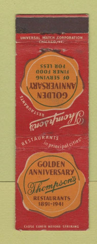 Matchbook Cover - Thompson's Restaurants 1941 WEAR
