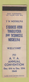 Matchbook Cover AVA Convention Paterson Technical Vocation High Schools NJ WEAR
