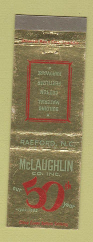 Matchbook Cover - McLAughlin Building Materials Raeford NC WEAR