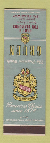 Matchbook Cover - Gruen Watches Hart's Lorain OH