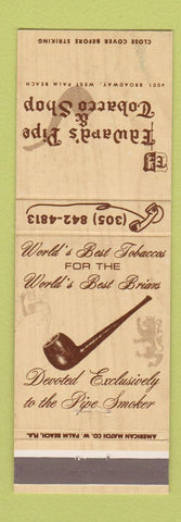 Matchbook Cover - Edward's Pipe Tobacco Shop West Palm Beach FL