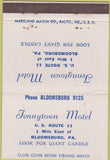 Matchbook Cover - Tennytown Motel Bloomsburg PA 40 Strike