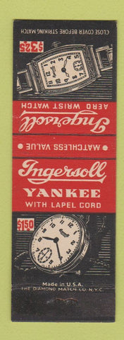 Matchbook Cover - Ingersoll Yankee Watches WEAR