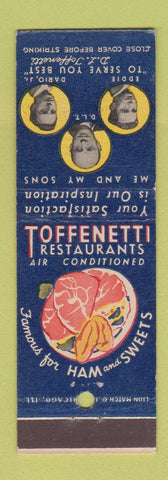 Matchbook Cover - Toffenetti Restaurants New York City Chicago IL