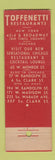 Matchbook Cover - Toffenetti Restaurants New York City Chicago IL