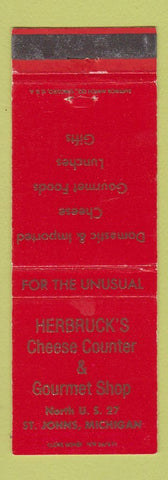 Matchbook Cover - Herbruck's Cheese Counter St Johns MI