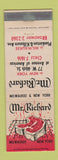 Matchbook Cover - Mr Richard Restaurnt New York City Milwaukee WI WEAR