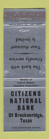 Matchbook Cover - Citizens National Bank Breckenridge TX WEAR