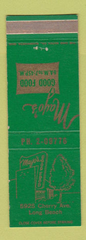 Matchbook Cover - Mayo's Restaurant Long Beach CA WEAR