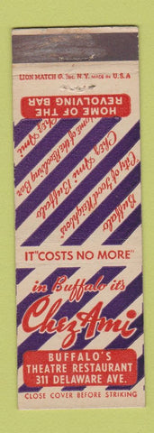 Matchbook Cover - Chez Ami Buffalo NY girlie back