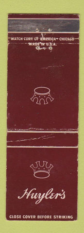 Matchbook Cover - Huyler's Restaurants Detroit NYC Boston Newark WORN