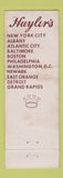 Matchbook Cover - Huyler's Restaurants Detroit NYC Boston Newark WORN
